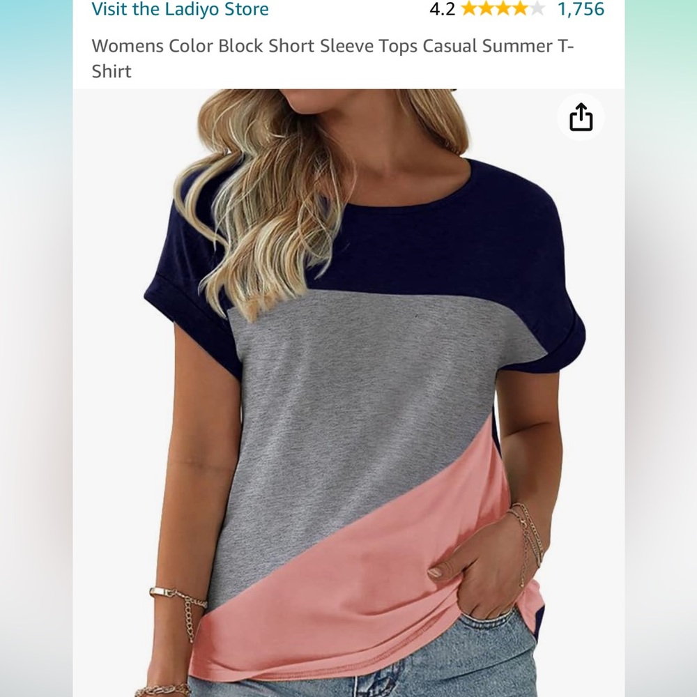 Color Block Short Sleeve Top